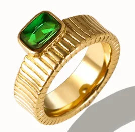 Anel de Aço Inoxidável para Mulheres com Zircônia Incrustada, Anéis à Prova d'Água, Joias Românticas da Moda