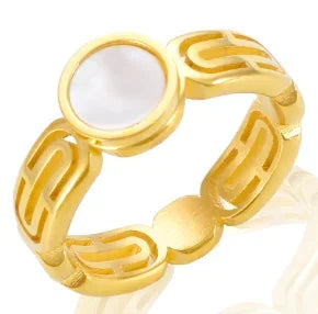 Anel de Aço Inoxidável para Mulheres com Zircônia Incrustada, Anéis à Prova d'Água, Joias Românticas da Moda