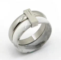 Anel de Aço Inoxidável para Mulheres com Zircônia Incrustada, Anéis à Prova d'Água, Joias Românticas da Moda