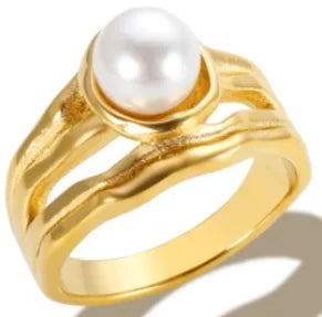 Anel de Aço Inoxidável para Mulheres com Zircônia Incrustada, Anéis à Prova d'Água, Joias Românticas da Moda