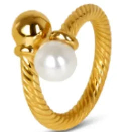 Anel de Aço Inoxidável para Mulheres com Zircônia Incrustada, Anéis à Prova d'Água, Joias Românticas da Moda